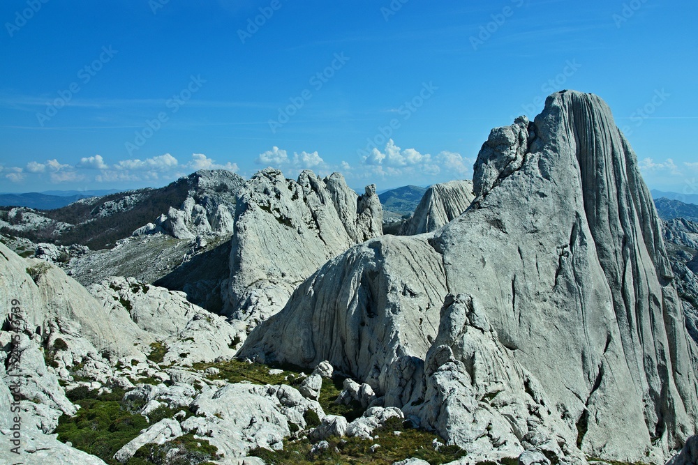 Obraz premium Croatia-view of the rocky city of Tulove Grede in the Velebit National Park