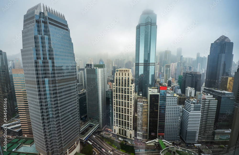 downtown of Hong Kong city