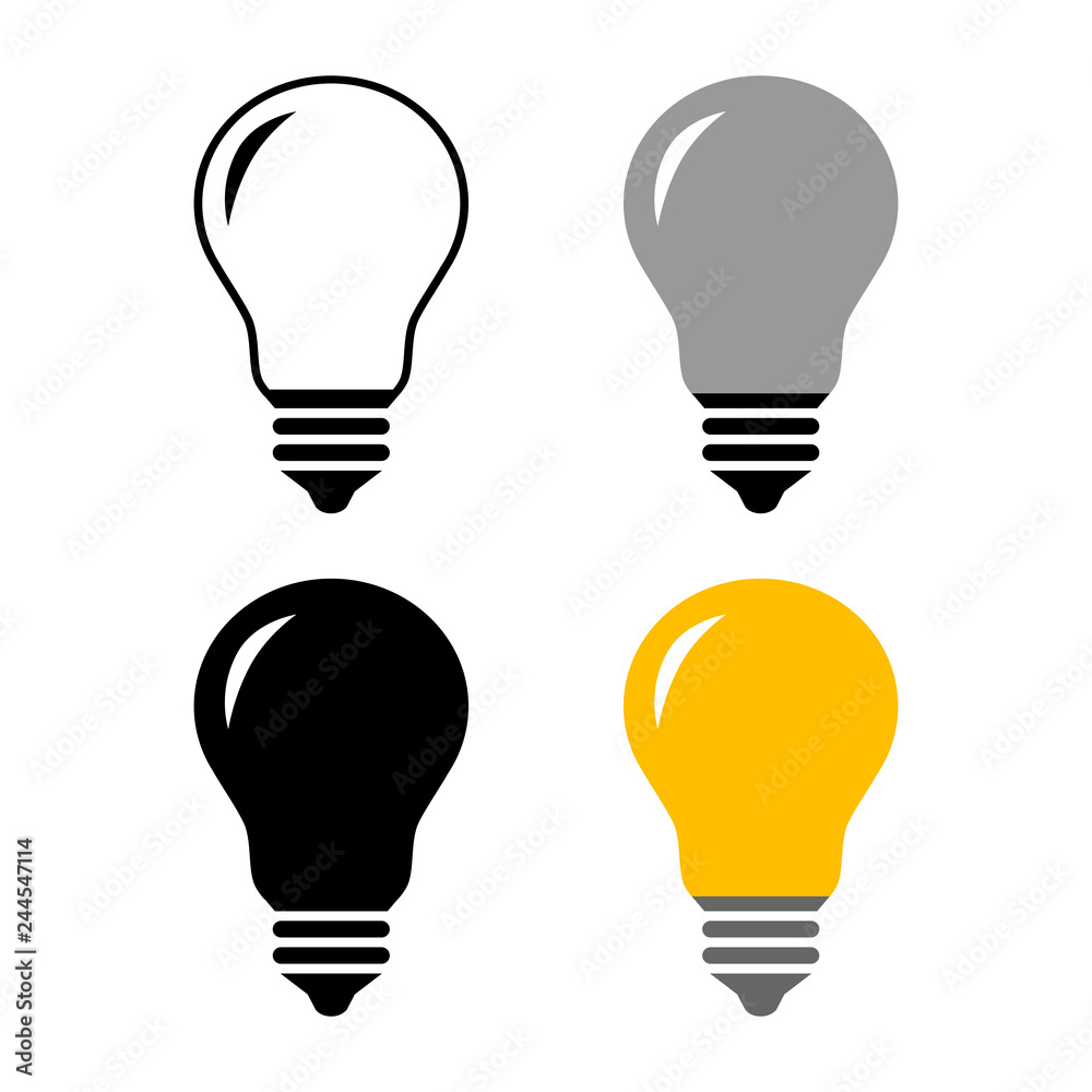 Lightbulb vector icons on white background Lightbulb vector icons on white background