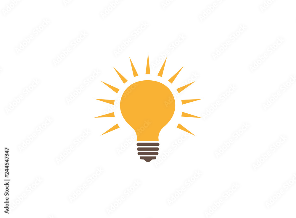 Lamp light shining Idea Logo