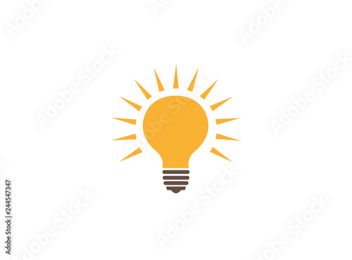Lamp light shining Idea Logo