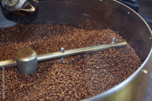 Coffee beans in roast machine
