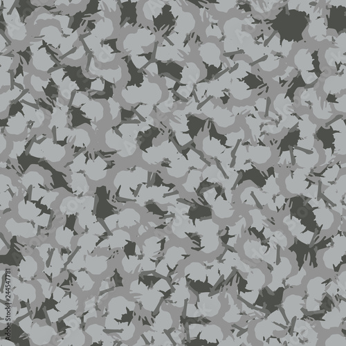 Urban camouflage of various shades of grey and green colors