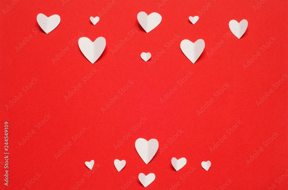 Valentine's Day postcard. Love concept for mother's day and valentine's day.  Top view. Copy space