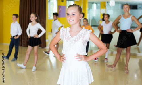 Children learn dance movements