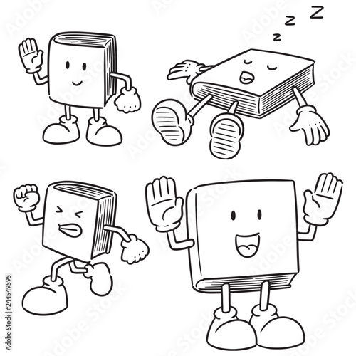 vector set of book cartoon