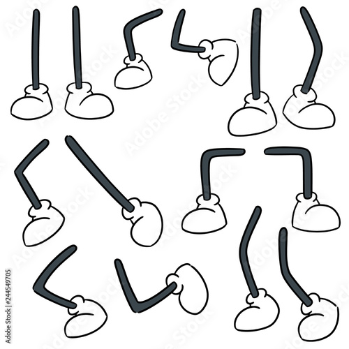 vector set of cartoon leg