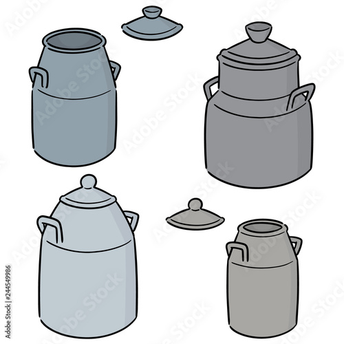 vector set of milk can