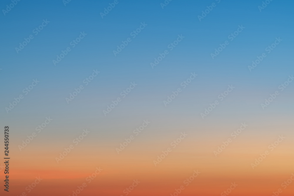 Sky gradient from blue to orange sunset