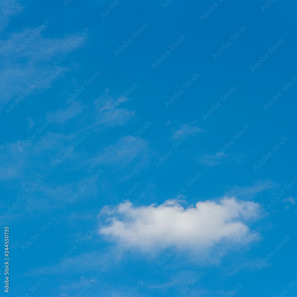 A panorama of white clouds on a blue sky