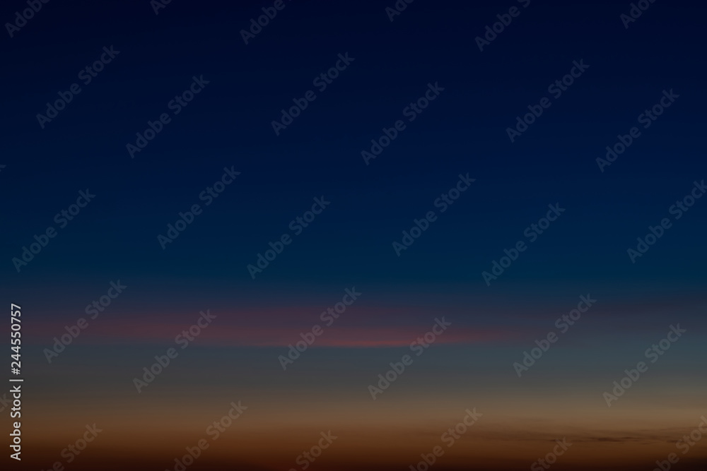 Sky gradient from blue to orange sunset