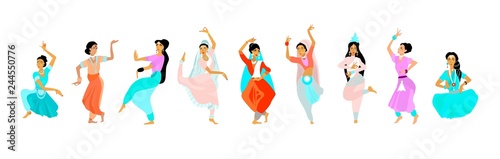 Young women dance in national indian cloth