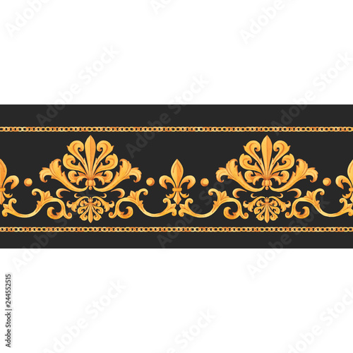 Golden baroque rich luxury vector pattern