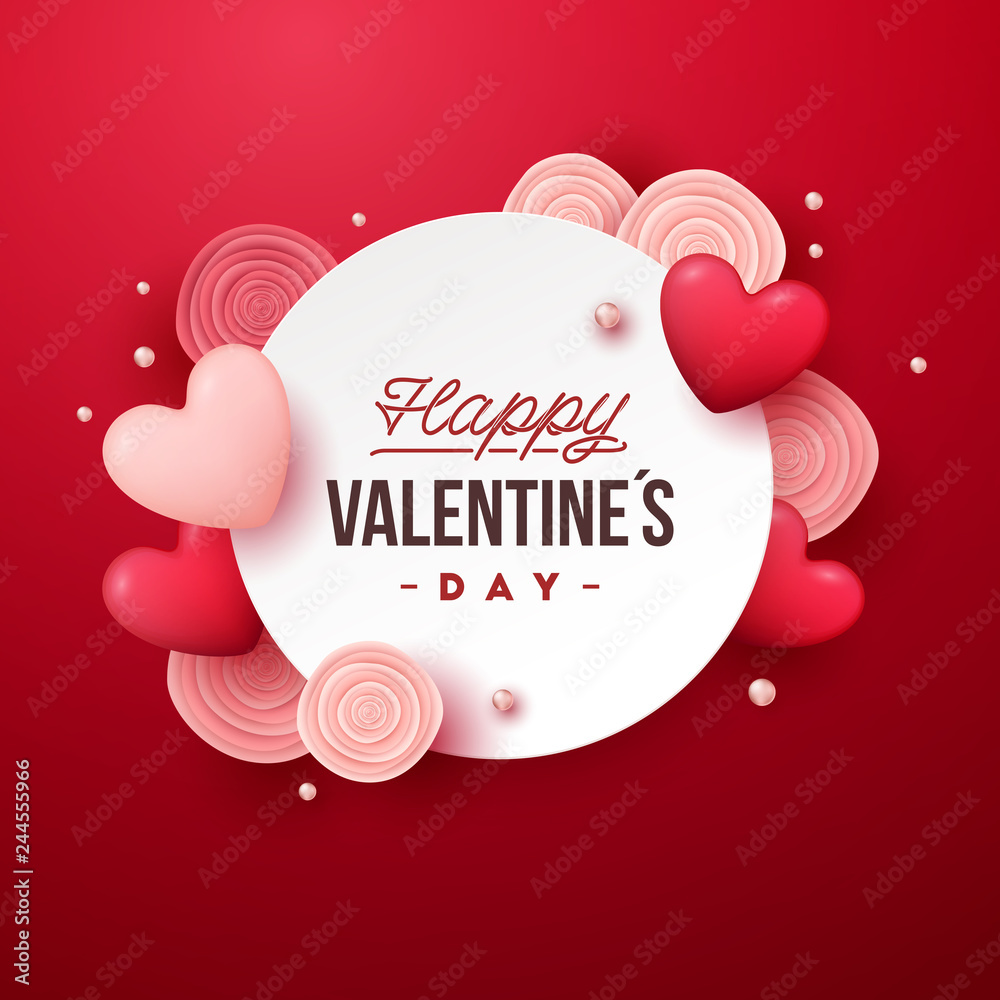 Valentines Day banner. Holiday vector illustration