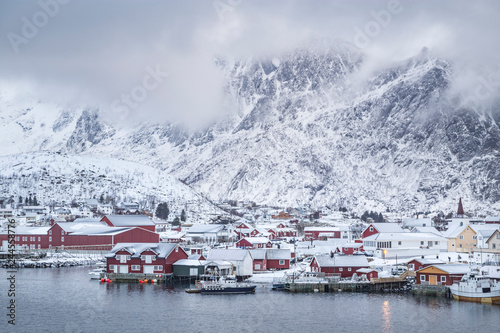 Reine during winter, Lofoten Islands, Norway © stefanotermanini