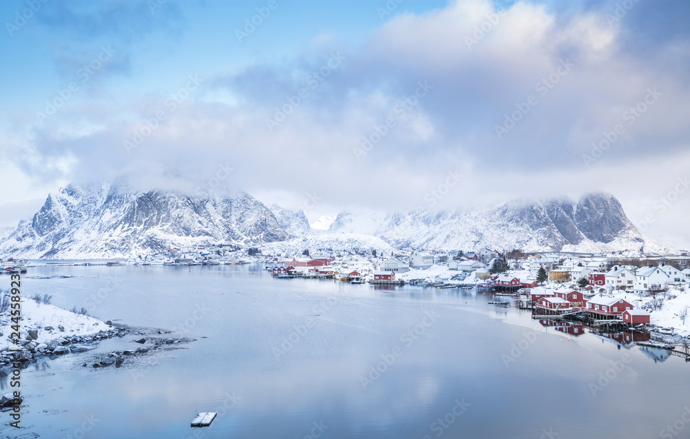 Reine during winter, Lofoten Islands, Norway Reine during winter, Lofoten Islands, Norway