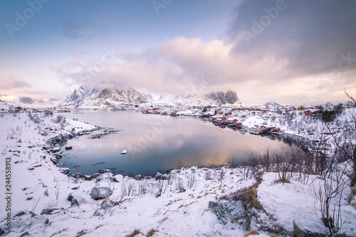 Reine during winter, Lofoten Islands, Norway © stefanotermanini