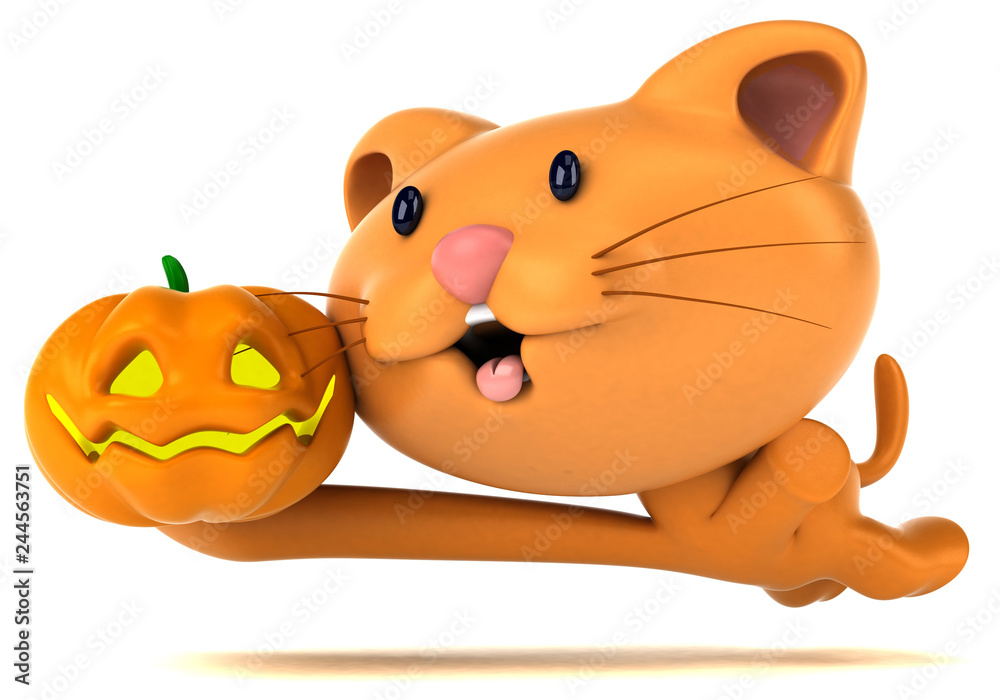 Fun cat - 3D Illustration