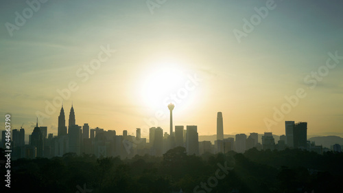 Photography Silhouette of Kuala Lumpur city during Sunrise