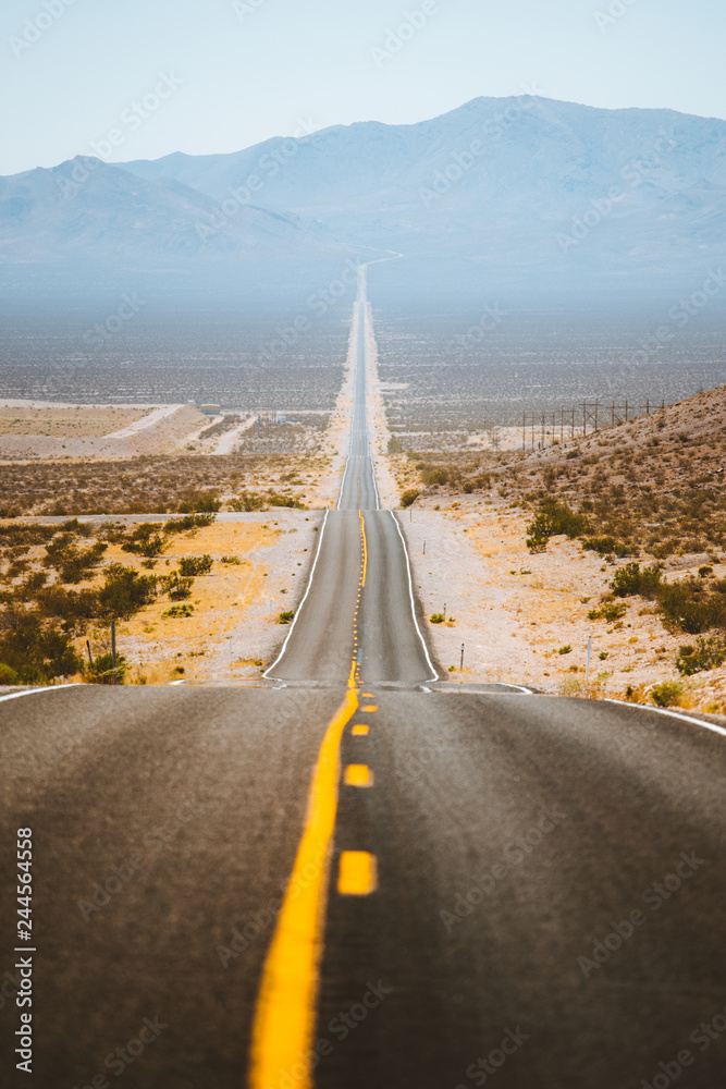 Classic highway scene in the American West