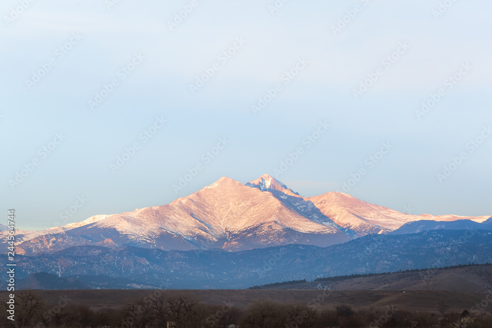 A Beautiful Landscape with Mount Meeker and Longs Peak on the Front Range of Colorado 