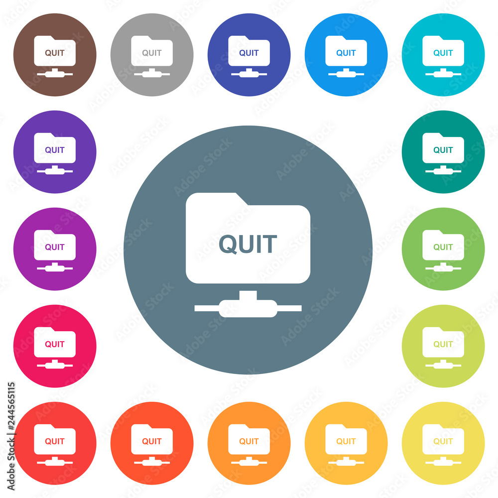 FTP quit flat white icons on round color backgrounds FTP quit flat white icons on round color backgrounds
