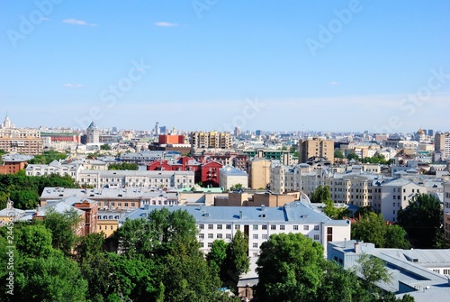 View over central Moscow from the rooftop of the Central Children's Store on Lubyanka in Moscow, Russia