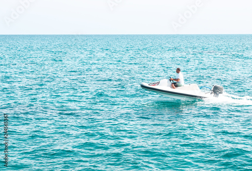 People riding on watercraft. summer fun. Active people riding on watercraft. summer fun