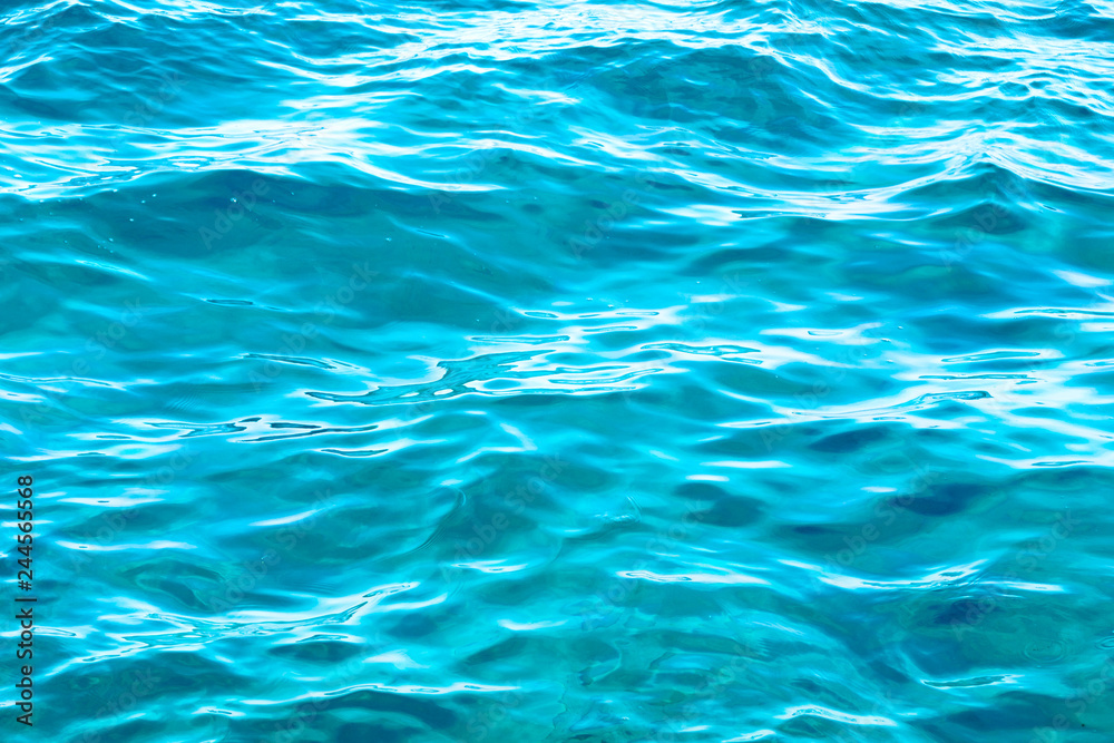 Underwater scenery, deep blue water of the ocean, air bubbles, waterline splitting skyline, divers discovering sea Underwater scenery, deep blue water of the ocean, air bubbles, waterline splitting skyline, divers discovering sea