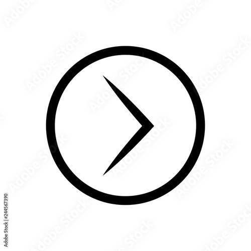 Right arrow inside circle icon, Vector