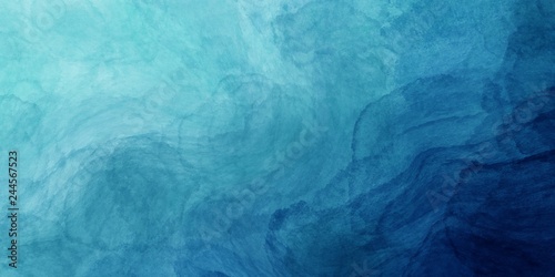 Fototapeta Streszczenie tło farby akwarelowe turkusowy kolor niebieski i zielony z płynnej tekstury płyn na tle, baner