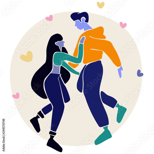 Boy and girl on a date