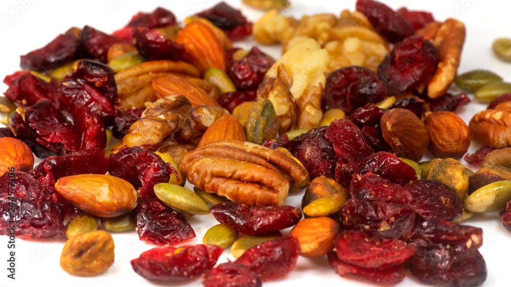 Dried Cranberry and variety of nuts healthy snack