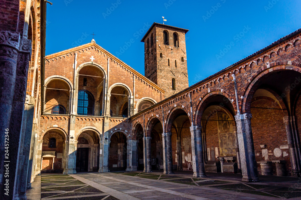 Church Basilica of Sant'Ambrogio in the center of Milan
