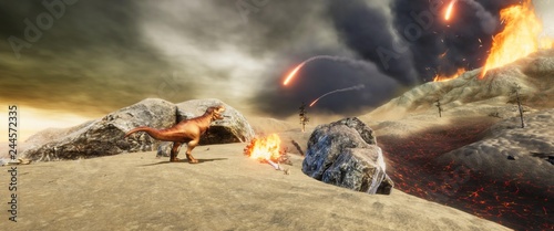 Photos Extremely detailed and realistic high resolution 3d illustration of a T-Rex duri