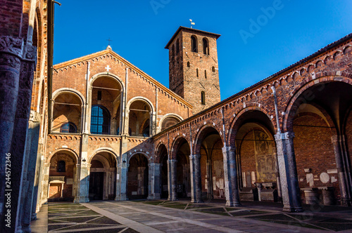 Church Basilica of Sant'Ambrogio in the center of Milan