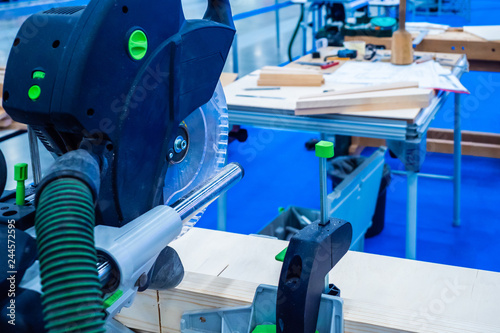Carpentry workshop. Circula...