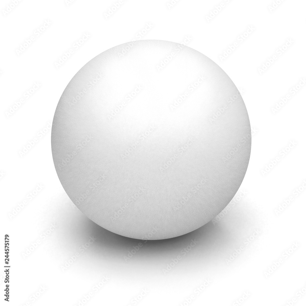 White Sphere isolated on white background. Sphere mockup. 3d illustration