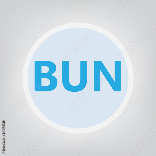 BUN (Blood urea nitrogen) acronym- vector illustration