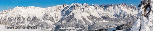 Panorama Wilder Kaiser im Winter, Skigebiet Skiwelt, Tirol