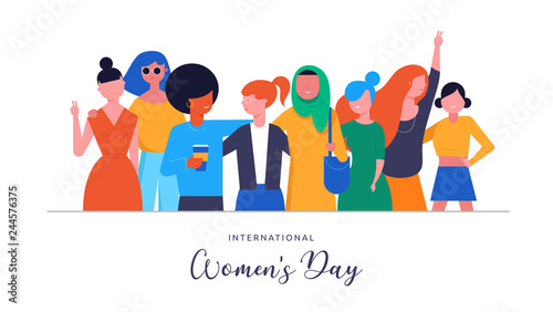 International Women s Day. Vector illustration, card, poster, flyer and banner. © Marina Zlochin