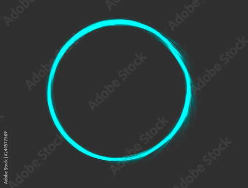 Night Club Neon Sign. Electric Banner Design . Neon Abstract Circle with Flares and Sparkles.