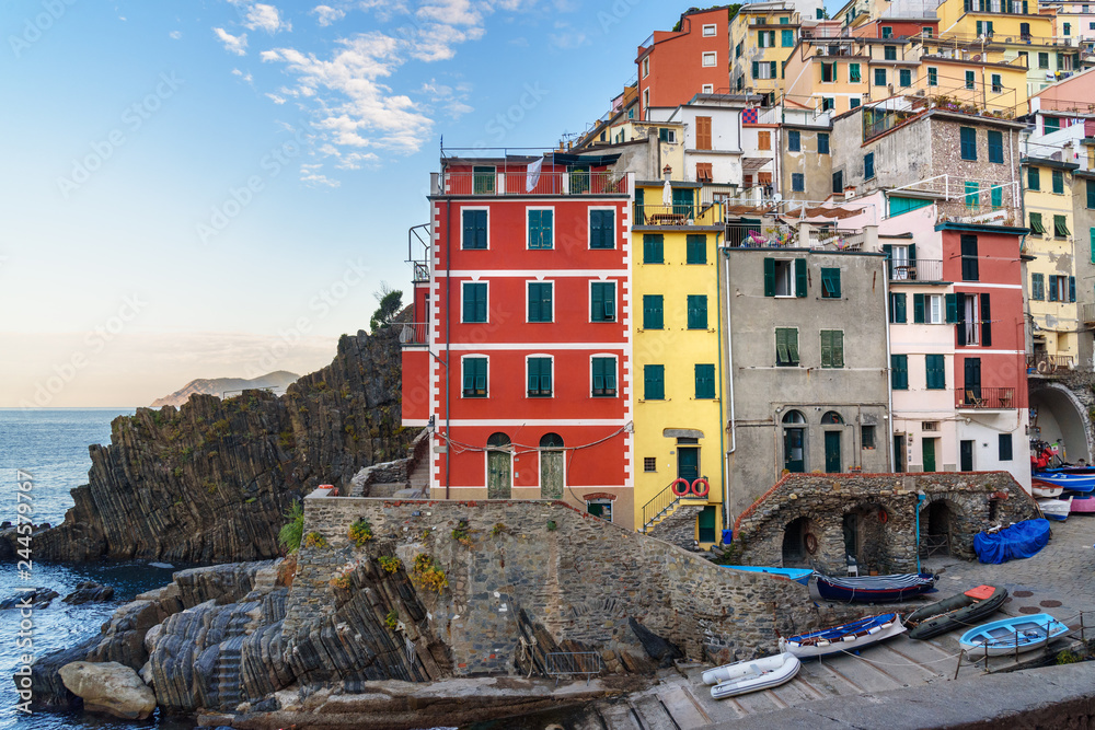 View of Riomaggiore, Cinque Terre. Italy