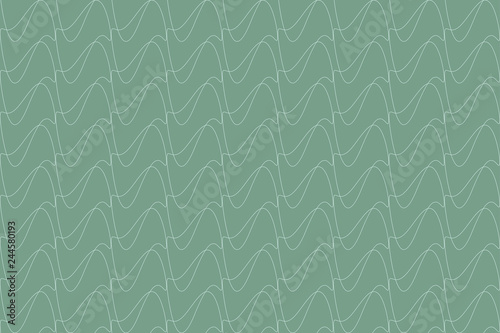 Abstract background pattern made with curvy thin lines in wave abstraction in green color. Modern, simple vector art.