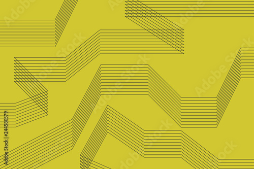 Abstract background made with repetitive thin lines in yellow color. Modern vector art.