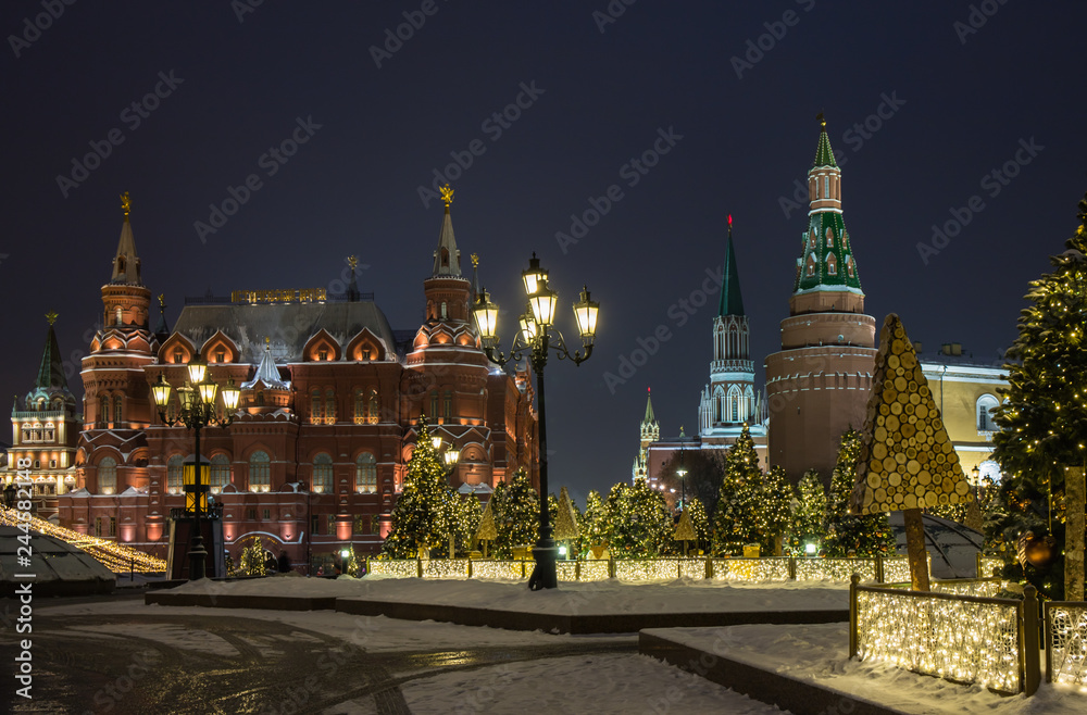 Moscow kremlin at night