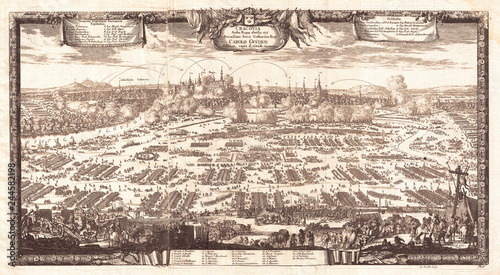 1697, Pufendorf View of Krakow, Cracow, Poland