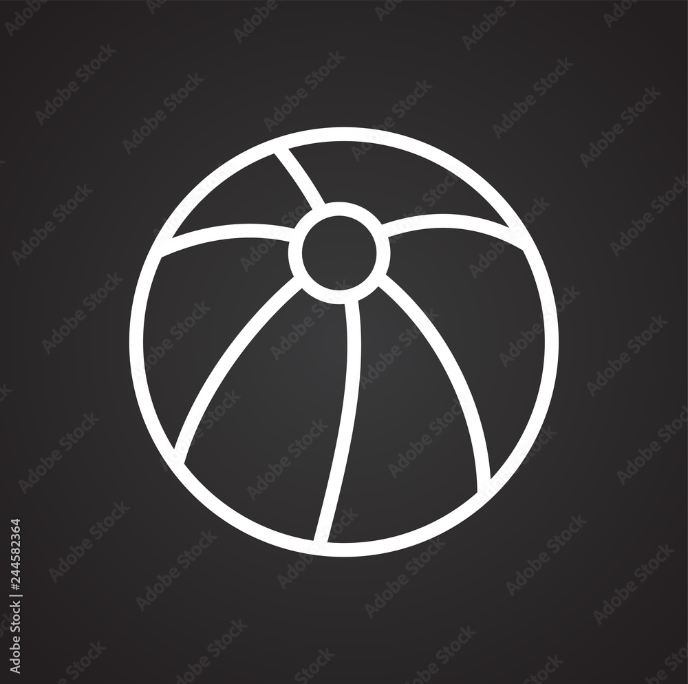 Beach ball icon on black background for graphic and web design, Modern simple vector sign. Internet concept. Trendy symbol for website design web button or mobile app Beach ball icon on black background for graphic and web design, Modern simple vector sign. Internet concept. Trendy symbol for website design web button or mobile app