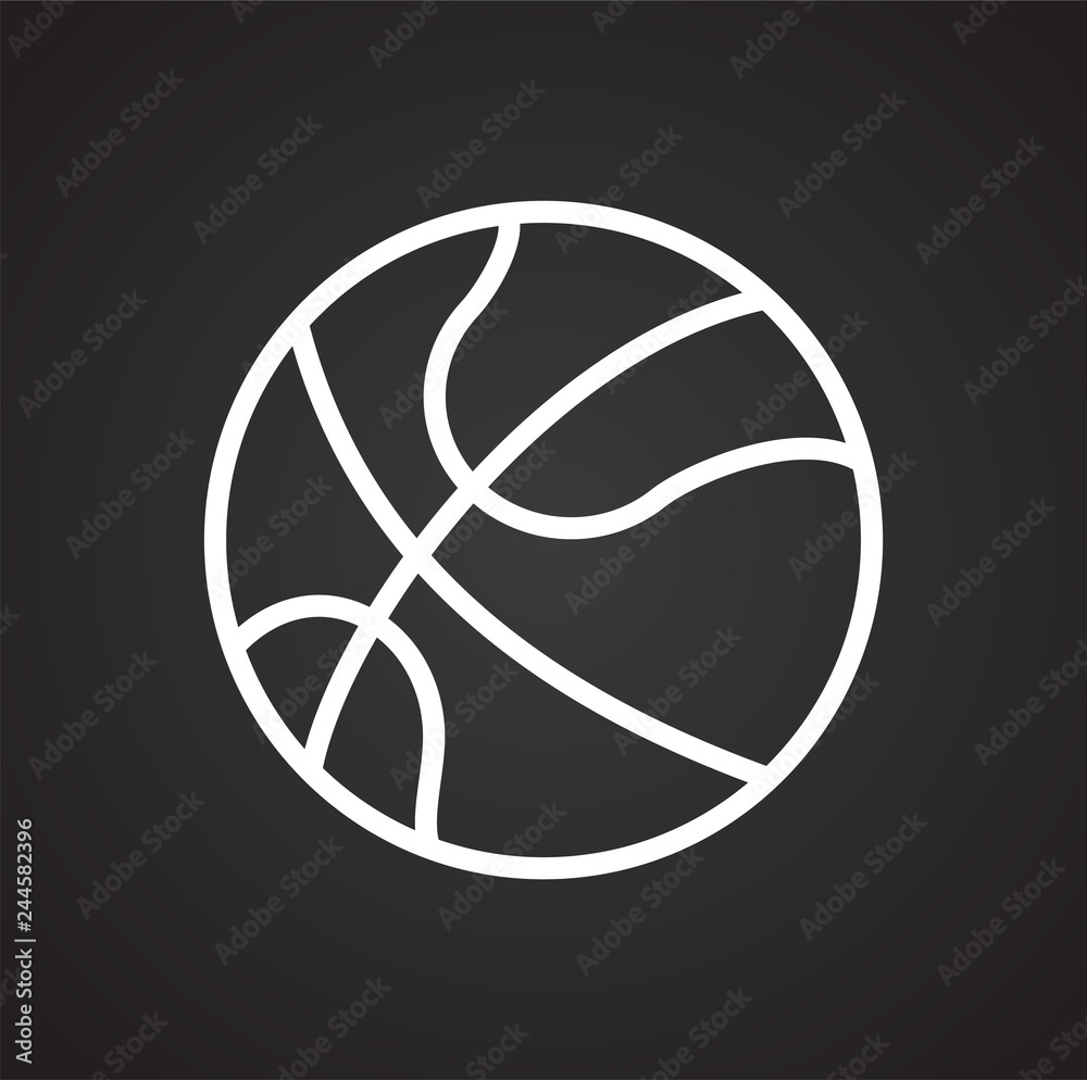 Basketball ball icon on black background for graphic and web design, Modern simple vector sign. Internet concept. Trendy symbol for website design web button or mobile app Basketball ball icon on black background for graphic and web design, Modern simple vector sign. Internet concept. Trendy symbol for website design web button or mobile app