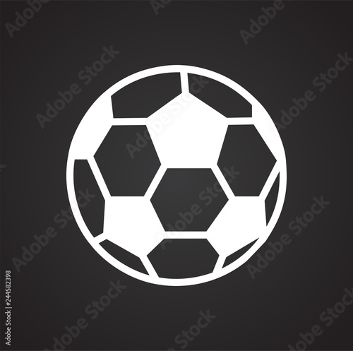 Soccer ball icon on black background for graphic and web design  Modern simple vector sign. Internet concept. Trendy symbol for website design web button or mobile app